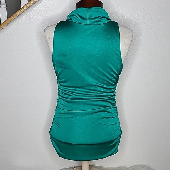 Express Top Size Small Emerald Green Bodycon Sleeveless Festive Dressy Holidays - Picture 6 of 8